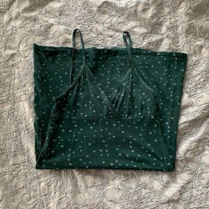 Brandy Melville Green Polka Dot Mini Dress